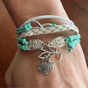NWT Aqua and White Multi-Strand Bracelet